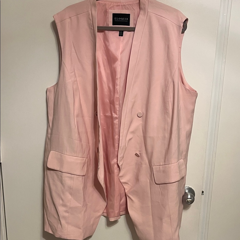 Eloquii Light Pink Sleeveless Vest for Women